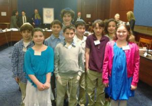 The Moetzet Talmidim (Student Council) attends the National Hunger Seder.