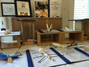 Sculptures of insects are on display at the Kindergarten Bayit Patuach (Open House).