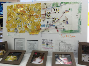 A project board showing a beehive at the Kindergarten Bayit Patuach (Open House).