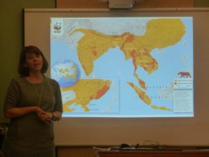 JPDS-NC parent and Director of Digital Content for the World Wildlife Fund talks about global conservation efforts for the fourth graders' project on globalization.