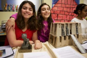 Students present their finished projects at the Sixth Grade Ancient Egypt Exhibition.