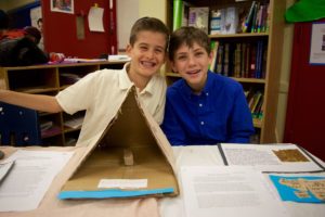 Students present their finished projects at the Sixth Grade Ancient Egypt Exhibition.