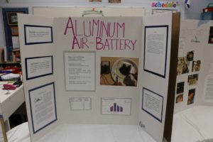 Adi's project board, titled "Aluminum Air-Battery."