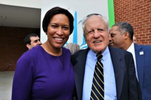 Mayor Bowser and Ambassador Alfred Moses at official opening of the expanded and renovated Milton Gottesman Jewish Day School’s Kay and Robert Schattner North Campus and the new Moses Family Middle School